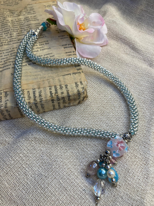 Vintage focal, crystal on sage