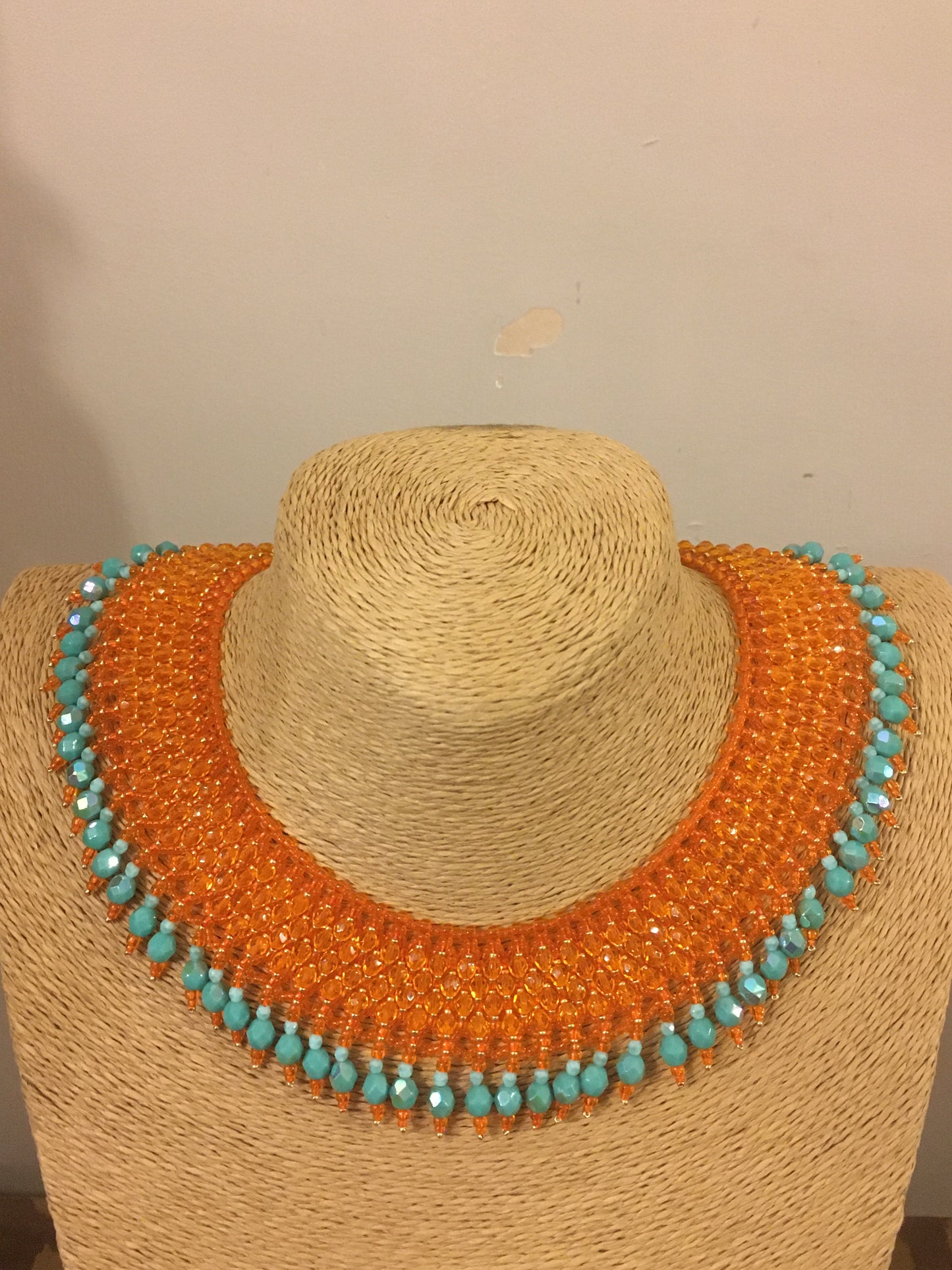 Orange and turquoise fringe